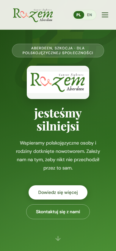 RAZEM Aberdeen website displayed on mobile
